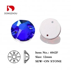 DZ 4042F 12MM Xirius Shape Round Sew on Stone